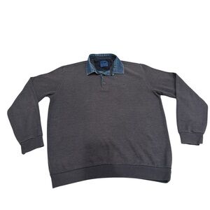 Y2K Men's Charcoal Long Sleeve Polo‎ Shirt